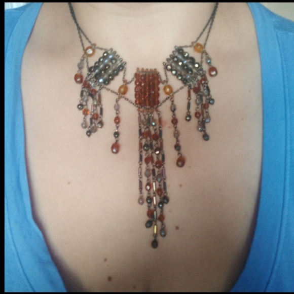 🇨🇦 Vintage Y2K Gothic Cathedral Cascade Fringes Chocker Necklace - Picture 9 of 9